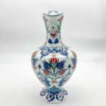 Handmade Ceramic "Lion's Mouth" Pitcher (30cm) - Aslan Agzı Ewer - Classic Red Tulips Vase - Image 6