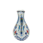 Handmade Ceramic Pitcher (25cm) - Red Tulips & Blue Hyacinths - Elegant Slender Form - Image 8