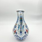 Handmade Ceramic Pitcher (25cm) - Red Tulips & Blue Hyacinths - Elegant Slender Form - Image 7