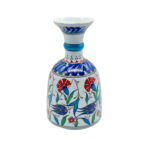 Handmade Ceramic "Bell" Vase (20cm) - Red Carnations & Turquoise Neck - Classical Iznik Vase