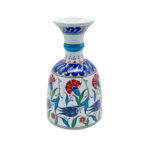 Handmade Ceramic "Bell" Vase (20cm) - Red Carnations & Turquoise Neck - Classical Iznik Vase - Image 5