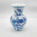 Handmade Ceramic Vase (20cm) - Blue & Turquoise Tulips - Cool Ocean Palette - Image 8