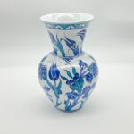 Handmade Ceramic Vase (20cm) - Blue & Turquoise Tulips - Cool Ocean Palette - Image 9