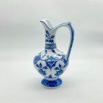 Handmade Ceramic Pitcher (20cm) - Blue and White Pattern - Lion's Mouth Vase - Image 7