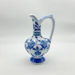 Handmade Ceramic Pitcher (20cm) - Blue and White Pattern - Lion's Mouth Vase - Image 6