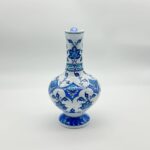 Handmade Ceramic Pitcher (20cm) - Blue and White Pattern - Lion's Mouth Vase - Image 9