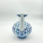 Handmade Ceramic Ewer (20cm) - Blue and White Panel Pattern - Traditional Ibrik Form - Image 12