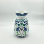 Handmade Ceramic Pitcher (20cm) - Blue Arches & Colorful Spring Florals - Wide Mouth Jug - Image 10