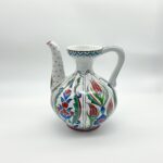 Handmade Ceramic Ewer (20cm) - Red Tulips & Floral Panels - Traditional Ibrik Form - Image 7