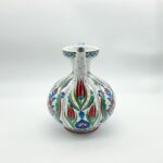 Handmade Ceramic Ewer (20cm) - Red Tulips & Floral Panels - Traditional Ibrik Form - Image 10