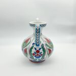 Handmade Ceramic Ewer (20cm) - Red Tulips & Floral Panels - Traditional Ibrik Form - Image 8