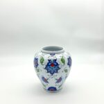 Handmade Ceramic Lidded Jar (20cm) Blue and Turquoise Floral Ginger Vase Kupecik - Image 7