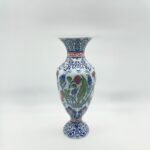 Handmade Ceramic Palace Vase (50cm) Stylized Red Roses and Rumi Borders Pedestal Urn - Image 7