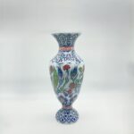 Handmade Ceramic Palace Vase (50cm) Stylized Red Roses and Rumi Borders Pedestal Urn - Image 6