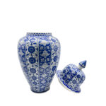 Handmade Ceramic Grand Shah Jar (60cm) Baba Nakkas Style Rumi & Hatayi Blue White Floor Vase