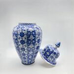 Handmade Ceramic Grand Shah Jar (60cm) Baba Nakkas Style Rumi & Hatayi Blue White Floor Vase - Image 6