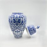 Handmade Ceramic Grand Shah Jar (60cm) Blue and White Imperial Medallion Semse Pattern Floor Vase - Image 6