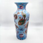 Handmade Ceramic Grand Column Vase (60cm) Embossed Aegean Aquarium & Coral Reef Floor Vase - Image 7