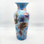 Handmade Ceramic Grand Column Vase (60cm) Embossed Aegean Aquarium & Coral Reef Floor Vase - Image 9