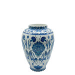 Handmade Ceramic Shah Jar (30cm) Classic Blue and Turquoise Hatayi Lotus Pattern Vase - Image 6