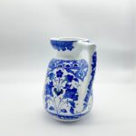 Handmade Ceramic Pitcher Vase (20cm) Royal Cobalt Blue and White Palace Garden - Image 9
