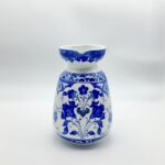 Handmade Ceramic Pitcher Vase (20cm) Royal Cobalt Blue and White Palace Garden - Image 6