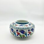Handmade Ceramic Classic Iznik Jar with Lid Red Tulip and Meander Border - Image 7