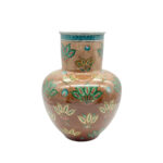 Handmade Ceramic Ata Vase (30cm) Anatolian Golden Fields and Turquoise Rim