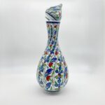 Handmade Ceramic Fluted Nightingale Vase with Lid (30cm) Polychrome Floral Pattern - Image 6