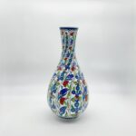 Handmade Ceramic Fluted Nightingale Vase with Lid (30cm) Polychrome Floral Pattern - Image 7