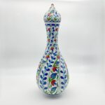 Handmade Ceramic Twisted Nightingale Vase with Lid (30cm) Spiral Polychrome Floral - Image 6