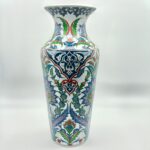 Handmade Ceramic Imperial Palace Vase (60cm) Classic White Symmetrical Saz-Hatai Pattern - Image 11