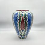 Handmade Ceramic Grand Shah Vase with Lid (60cm) Blue Scale and Imperial Tulip - Image 7