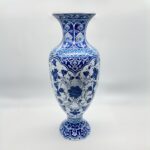 Handmade Ceramic Palace Vase (50cm) Classic Blue and White Rumi Pattern - Image 6