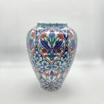 Handmade Ceramic Grand Shah Vase with Lid (60cm) Imperial Floral Lattice Pattern - Image 8