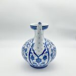 Handmade Ceramic Ewer Pitcher (20cm) Blue and White Rumi Segment Pattern - Image 8