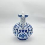 Handmade Ceramic Ewer Pitcher (20cm) Blue and White Rumi Segment Pattern - Image 11