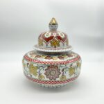 Handmade Ceramic Iznik Vase Golden Harvest Yellow and Red Floral Ginger Jar - Image 7