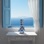 Handmade Ceramic "Gonca" Vase (25cm) - Classic Blue & White Floral Pattern - Traditional Ottoman Home Decor - Image 2