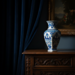 Handmade Ceramic Vase (30cm) Traditional Blue & White "Vase of Life" Tulip Pattern - Faceted Hexagonal Art Decor - Image 3