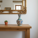 Handmade Ceramic Vase (30cm) - Turquoise & Terracotta Floral Design - Textured Iznik Decor - Image 5