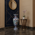 Handmade Ceramic Grand Palace Vase (50cm) Imperial Rumi Patterns and Mixed Florals Pedestal Urn Form - Image 5