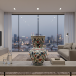 Handmade Ceramic Vase (30cm) Traditional Turkish Carnation & Tulip Pattern - Classic Flared Neck Decor - Image 3