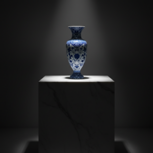 Handmade Ceramic Palace Vase (50cm) Classic Blue and White Rumi Pattern