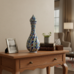 Handmade Ceramic Fluted Nightingale Vase with Lid (30cm) Polychrome Floral Pattern - Image 2