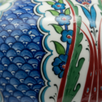 Handmade Ceramic Grand Shah Vase with Lid (60cm) Blue Scale and Imperial Tulip - Image 3