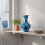 Handmade Ceramic Vase (30cm) - Ottoman Galleon Ships & Evil Eye Pattern - Nautical Iznik Art - Image 4