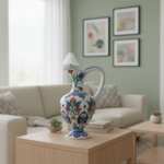 Handmade Ceramic "Lion's Mouth" Pitcher (30cm) - Aslan Agzı Ewer - Classic Red Tulips Vase - Image 3