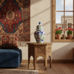 Handmade Ceramic "Kupecik" Ginger Jar (20cm) - Classic Iznik Tulip & Carnation Pattern - Lidded Home Decor - Image 6