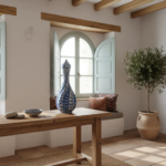 Handmade Ceramic "Cesm-i Bulbul" Decanter (~35cm) Swirling Fluted Ewer - Blue & White Spiral Design - Image 2